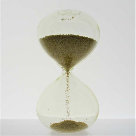 Glas-Sanduhr 90 Sekunden 14.5 cm  Gold, Glassanduhr