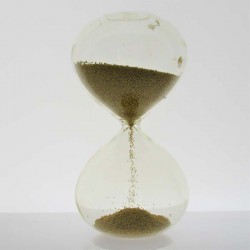 Glas-Sanduhr 90 Sekunden 14.5 cm  Gold, Glassanduhr