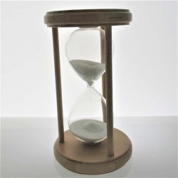 Sanduhr 30 Min. 20cm weiss in Buchen Holzgestell,