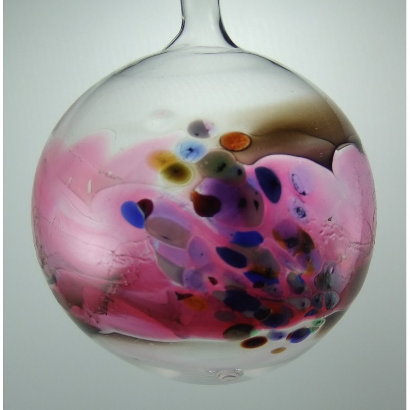 Glas Streifenkugel 100 mm bunt zum hängen