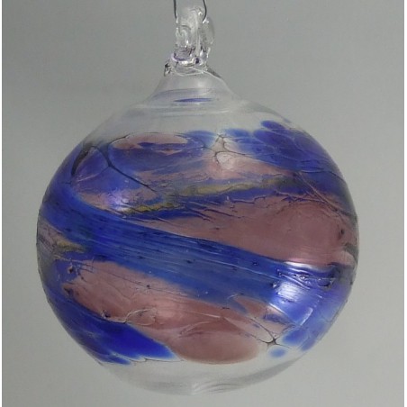 Glas Wellen Kugel 50 - 150 mm  Blau-Violet zum hängen