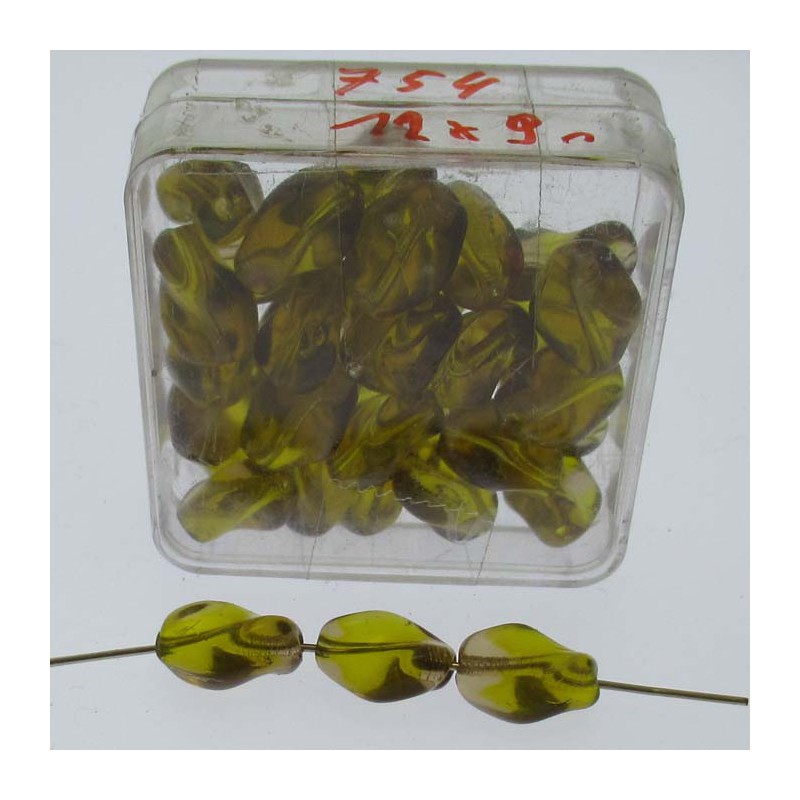 Glasperlen 12x9mm in Box