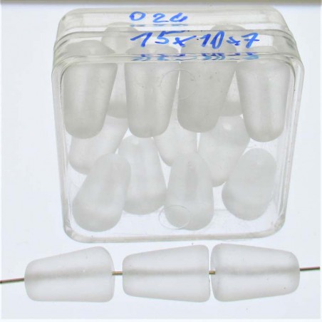 Glasperle 15x10mm matt in Box