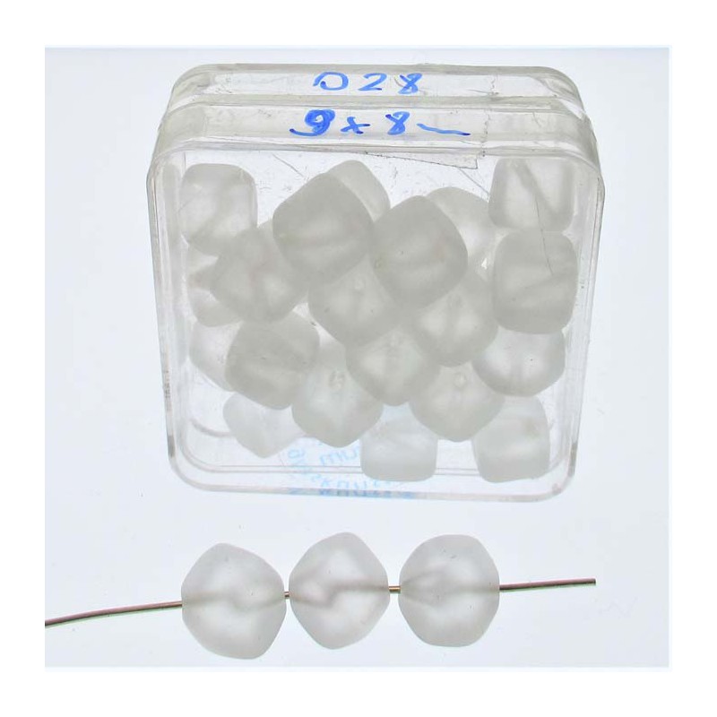 Glasperle 9x8mm matt in Box
