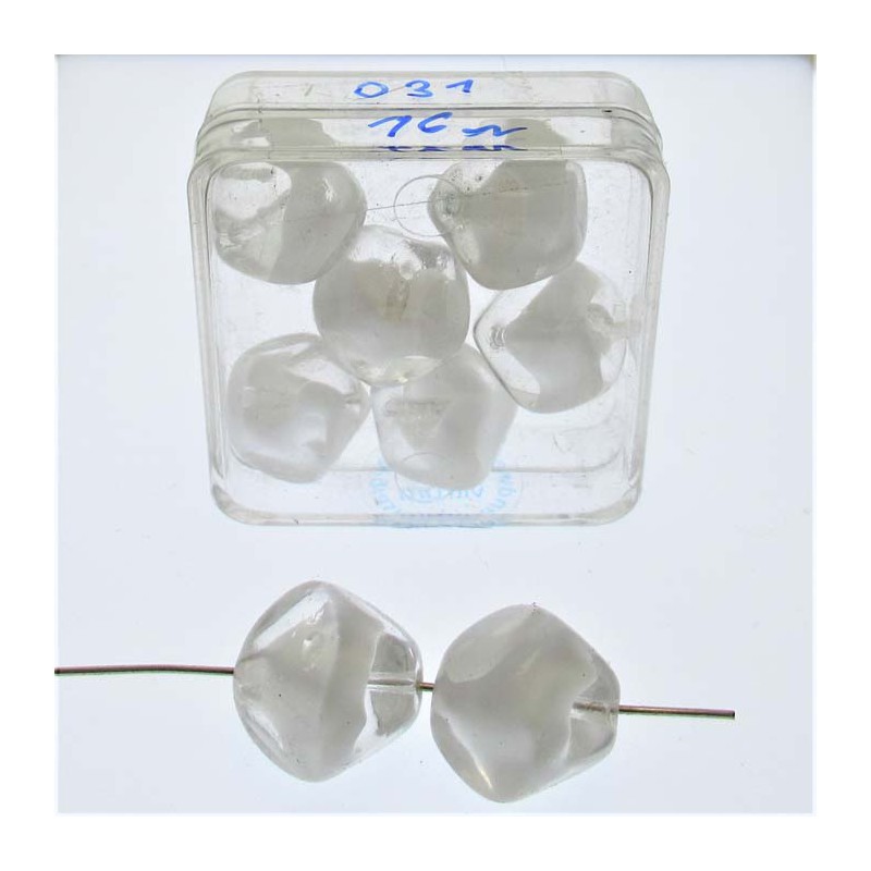 Glasperle 16x16mm 6 in Box