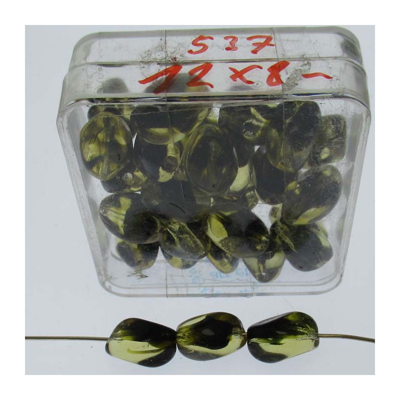 Glasperlen 12x8mm in Box