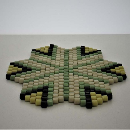 Glasperlen Untersetzer 145x125x6mm110g