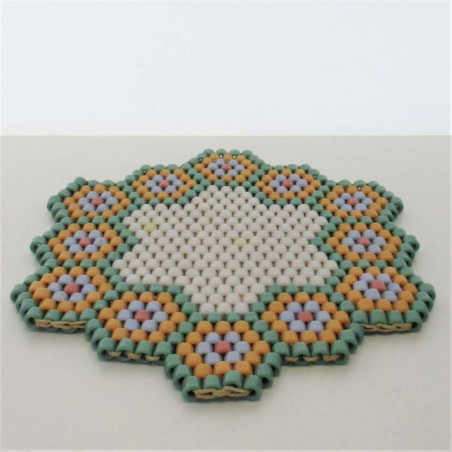 Glasperlen Untersetzer 165x150x6mm 140g