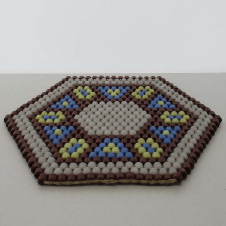 Glasperlen Untersetzer 175x150x6mm 170g