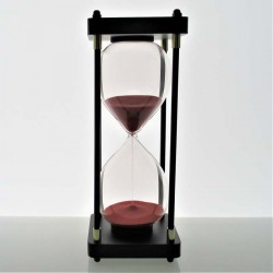 Sanduhr 45 Minuten 25 cm Rot, schwarz viereckig mit 4 Säulen