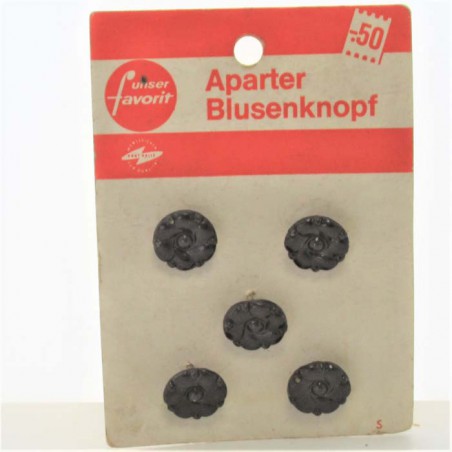 Glasknöpfe 13 mm aufgenäht auf Karton Dekorknöpfe