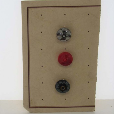 Glasknöpfe 13 mm aufgenäht auf Karton Dekorknöpfe