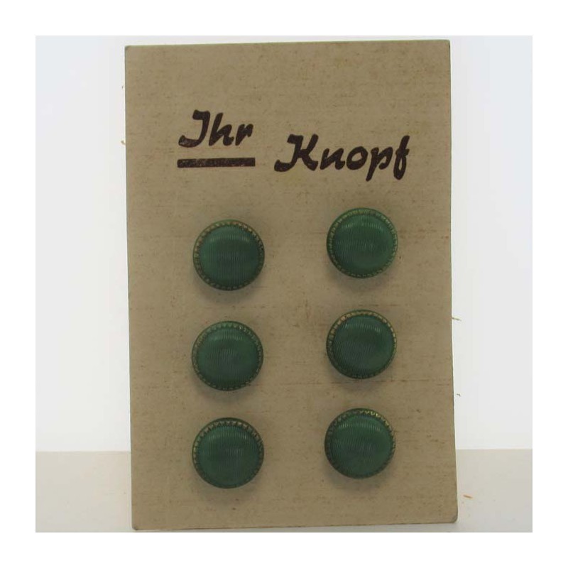 Glasknöpfe 12 mm aufgenäht auf Karton Dekorknöpfe