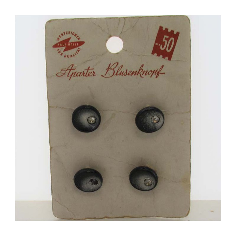 Glasknöpfe 13 mm aufgenäht auf Karton Dekorknöpfe