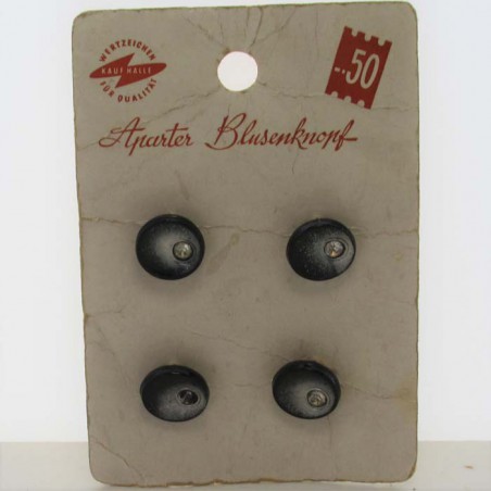Glasknöpfe 13 mm aufgenäht auf Karton Dekorknöpfe