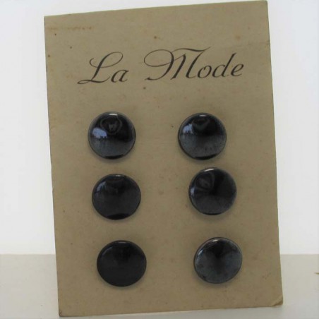 Glasknöpfe 12 mm aufgenäht auf Karton Dekorknöpfe