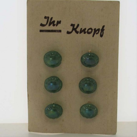 Glasknöpfe 11 mm aufgenäht auf Karton Dekorknöpfe