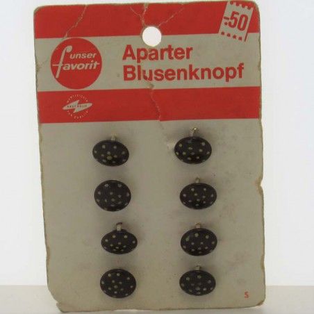 Glasknöpfe 11 mm aufgenäht auf Karton Dekorknöpfe