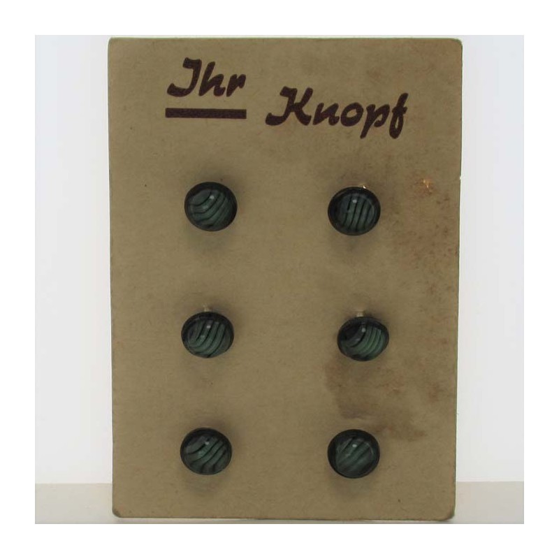 Glasknöpfe 9 mm aufgenäht auf Karton Dekorknöpfe