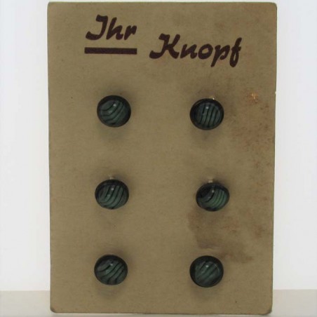 Glasknöpfe 9 mm aufgenäht auf Karton Dekorknöpfe
