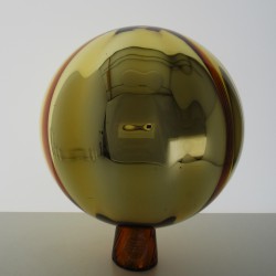 Glas Rosenkugel 17cm Gold Gartenkugel optische Streifen