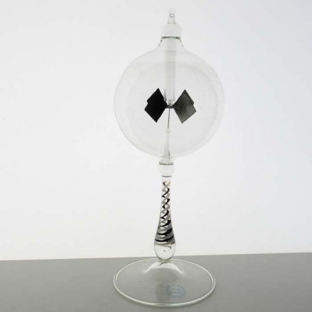 Glas Lichtmühle 200x80mm Kugel Klarglas Fuss Farbspirale grün zum stellen