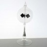 Glas Lichtmühle 200x80mm Kugel Klarglas Fuss Farbspirale grün zum stellen