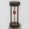 Sanduhr 0.5 min. 96 mm Rot, im Buchenholzgestell gebeizt dunkel