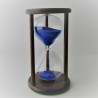 Sanduhr 60 min. 15 cm im Holzgestell Nusbaum dunkel rund