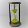 Sanduhr 60 min. 15 cm im Holzgestell Nusbaum dunkel rund