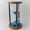 Sanduhr 60 min. 15 cm im Holzgestell Nusbaum dunkel rund