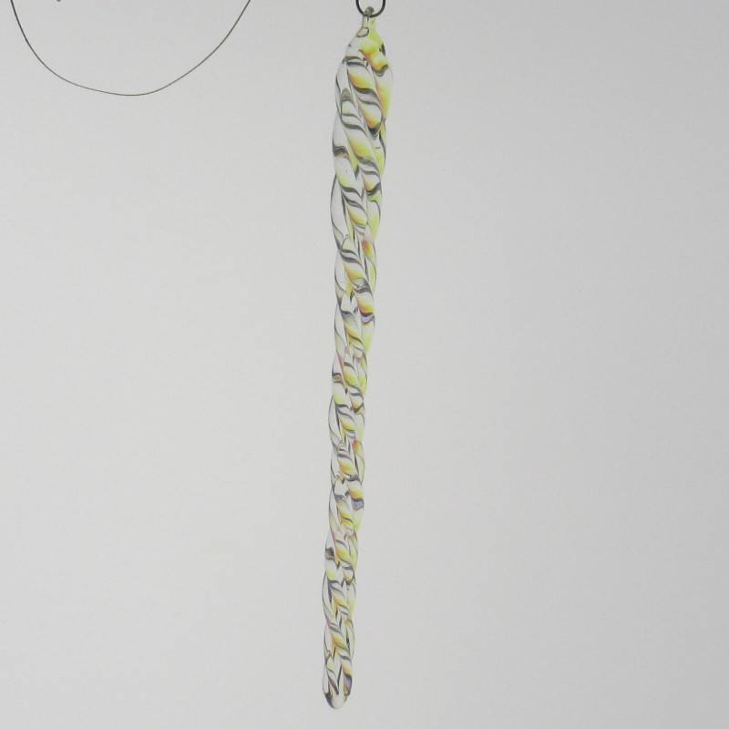 Glas Eiszapfen 16cm klar AB, zum hängen