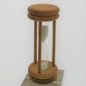Sanduhr 1 min. 96 mm Weiss, im Buchenholzgestell