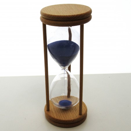 Sanduhr 15 min. 14 cm im Holzgestell Buche Natur rund