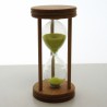Sanduhr 10 min 95mm Glas in Holzgestell Buche Natur, Sanduhr 10 min 95mm Glas in Holzgestell Buche Natur,