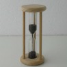 Sanduhr 3 Min. 9cm zylindrisch Glas in Holzgestell Buche Natur