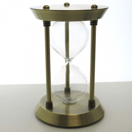 Sanduhren -15 min. 23 cm zum selber füllen mit eigenem Sand im Metalgestell