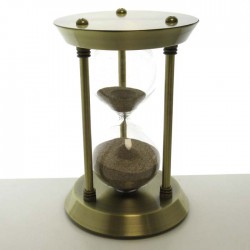 Sanduhren -15 min. 23 cm zum selber füllen mit eigenem Sand im Metalgestell