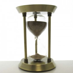 Sanduhren -15 min. 23 cm zum selber füllen mit eigenem Sand im Metalgestell