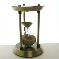 Sanduhren -15 min. 23 cm zum selber füllen mit eigenem Sand im Metalgestell