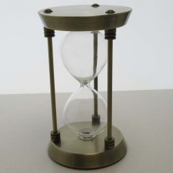 Sanduhren -15 min. 17 cm zum selber füllen mit eigenem Sand im Metallgestell