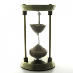 Sanduhren -15 min. 17 cm zum selber füllen mit eigenem Sand im Metallgestell