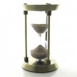 Sanduhren -15 min. 17 cm zum selber füllen mit eigenem Sand im Metallgestell