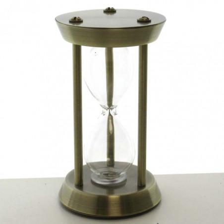 Sanduhren -1min. 12 cm zum selber füllen mit eigenem Sand im Metallgestell