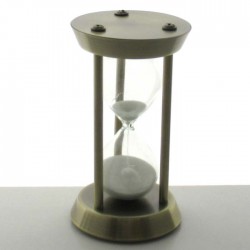 Sanduhren -1min. 12 cm zum selber füllen mit eigenem Sand im Metallgestell
