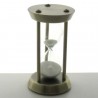 Sanduhr 5 min12 cm Weiss, im Metallgestell