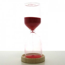 Glassanduhr 30 Min. 14 cm Rot, Zylinderform