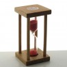 Sanduhr 5 Min. 8.5 cm zylindrisch Im Buchenholz Gestell viereckig