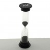 Sanduhren 4 Min. 9 cm Schwarz, zylindrisch Sanduhren Glas in Kunststoff röhre