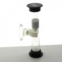 Sanduhren 9 Minuten 9 cm Weiss, zylindrisch Sanduhren Glas in Kunststoff röhre